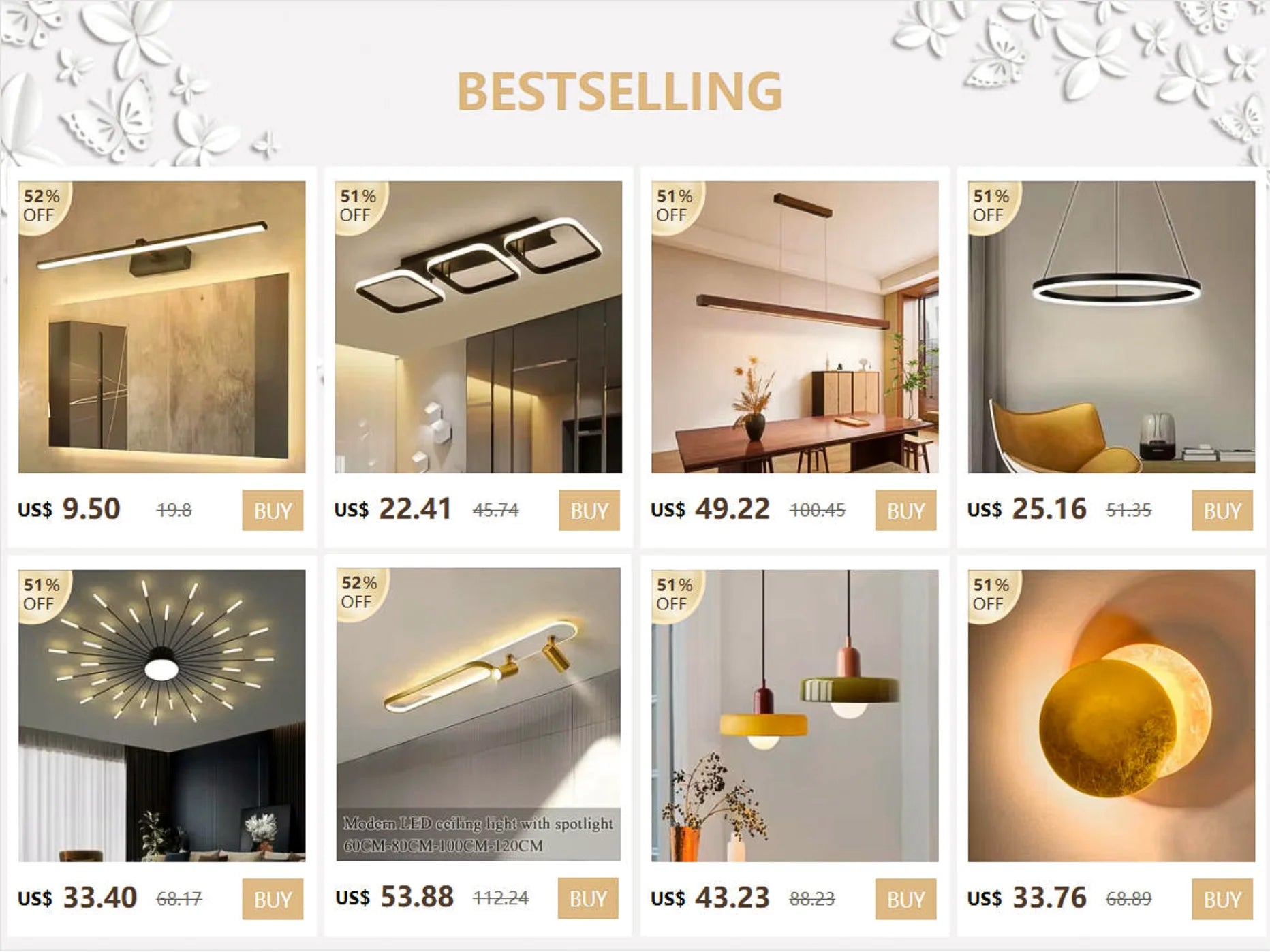 Modern LED Wall Light Bathroom Hardwares Wall Lamp Three Colors