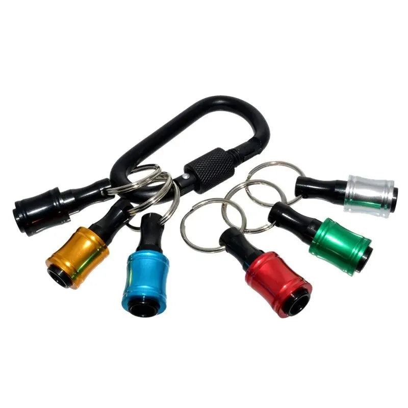 6 PCS 1/4 Inch Bit Holder Keychain, Hex Screwdriver Bits Holder