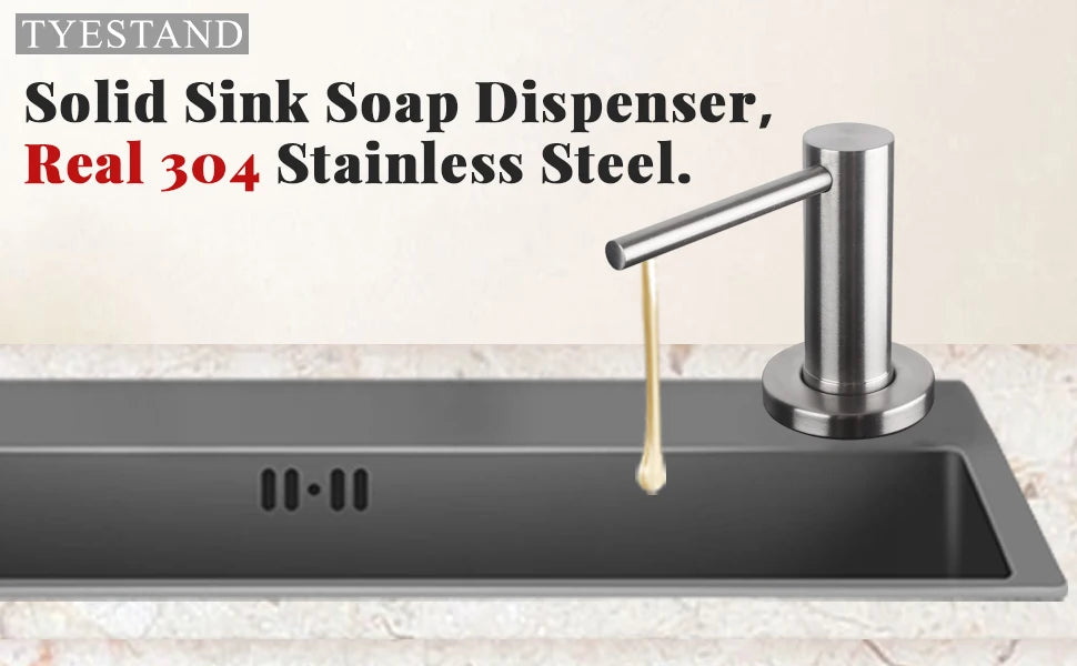Solid 304 Stainless Steel Soap Dispenser for Kitchen Sink