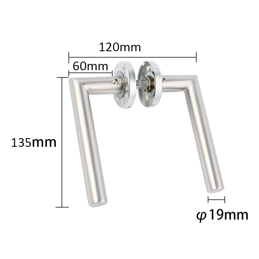 Door Handle Set Stainless Steel Interior Home Lever Handle Lock