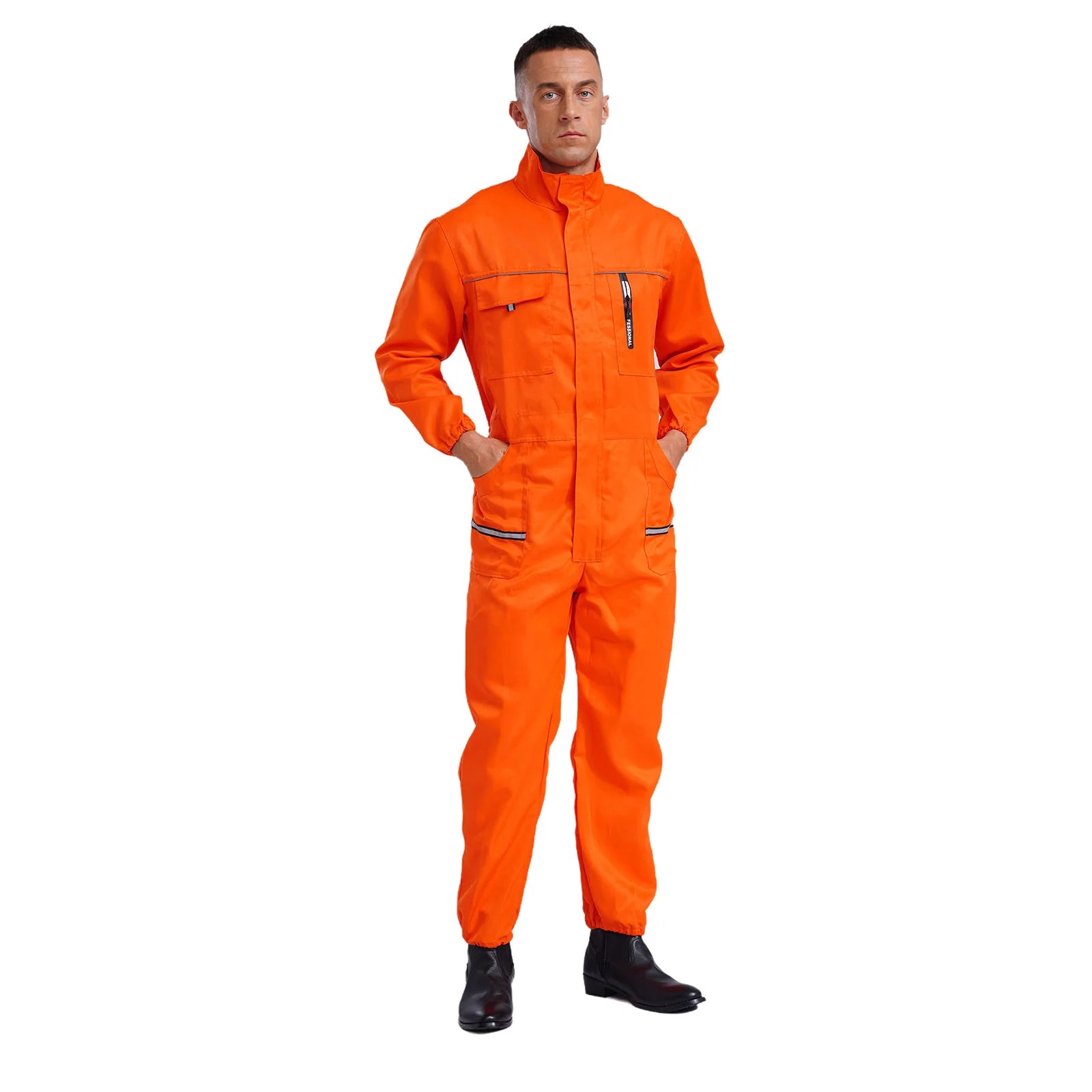 Men Women Resistant Work Coveralls Long Sleeve Multi-pockets Jumpsuit