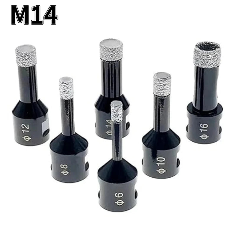 6/5/1pcs 6-16mm M14 Brazed Diamond Drill Bits Hole Saw Opener Cutter