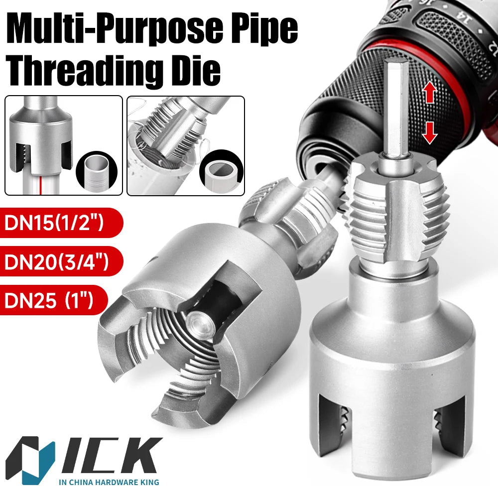 Pipe Threading Tool — DN15, DN20 & DN25 Hex Shank Die f - View 1