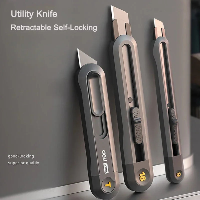 Deli Black Sk2 Blade 3 Styles Tool Retractable Push Button