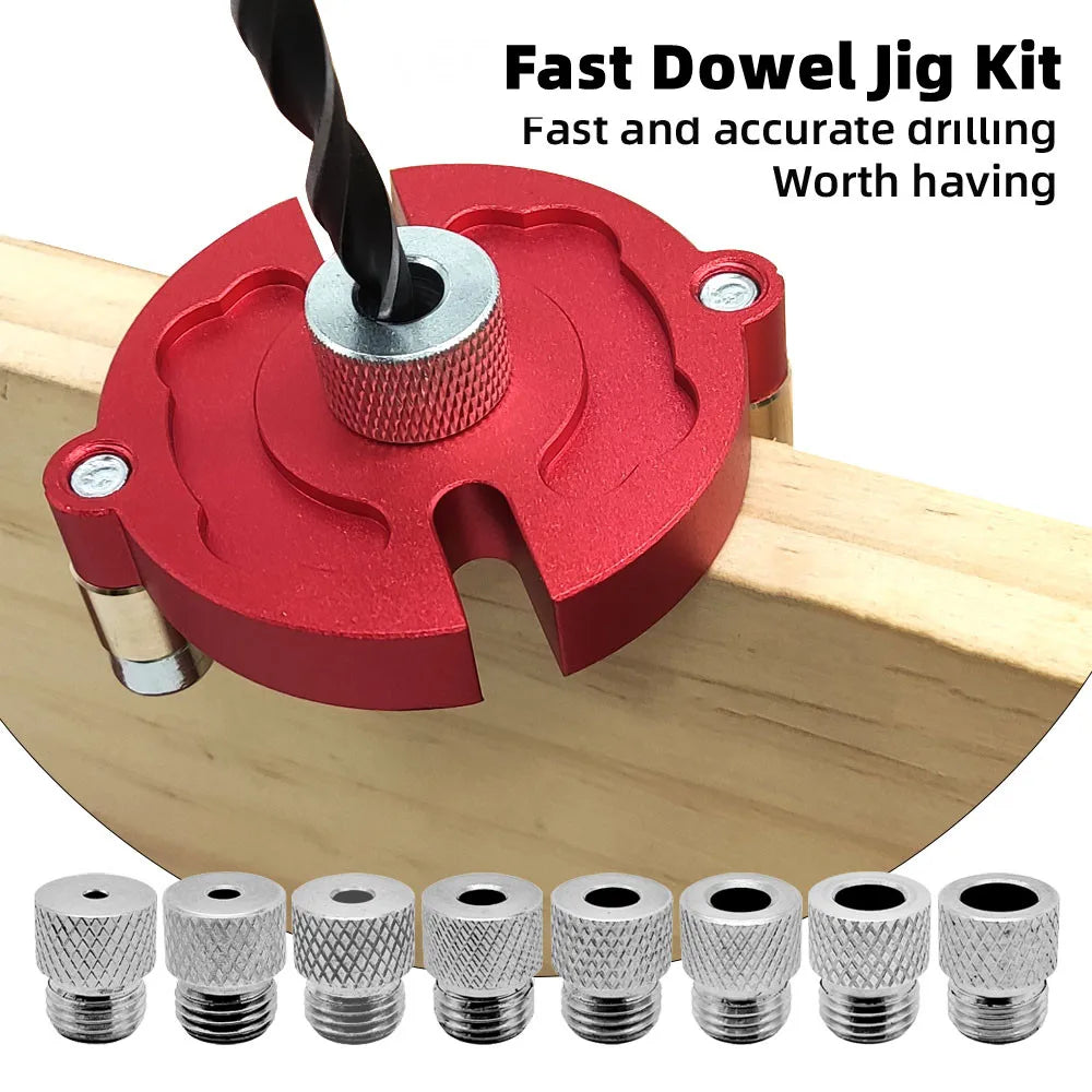Self-Centering Dowel Jig Kit — 3mm to 10mm Steel Bushing Aluminium ...