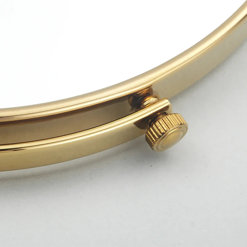Gold 8 Inch Mirror Wall Mounted Bathroom Makeup Mirror Extending