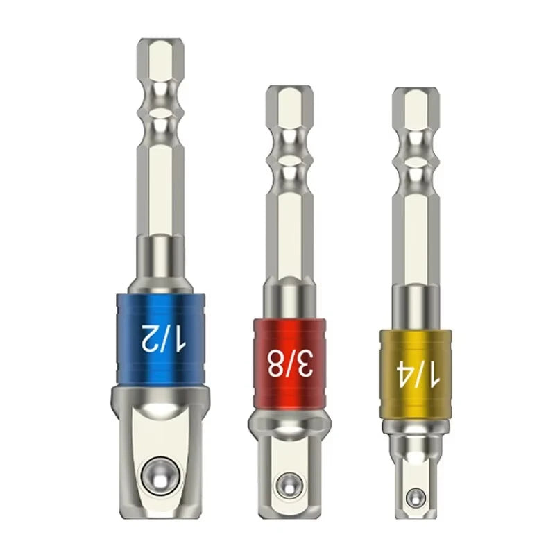 3PC Color Hexagon Screw Screwdriver Changeover Extension Square Hea...