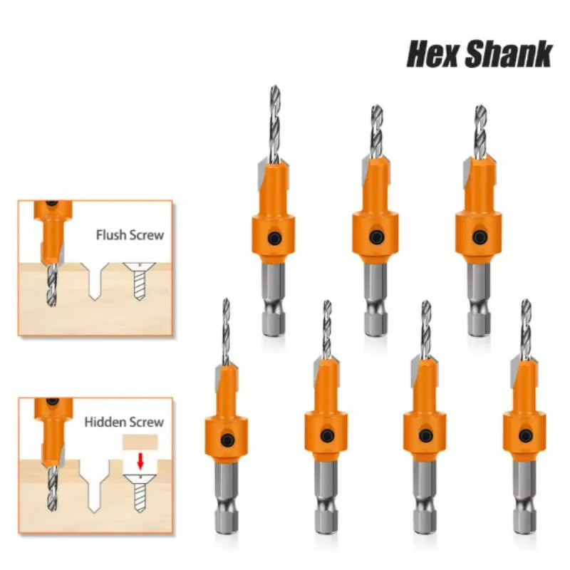 HSS Woodworking Countersink Router Bit — 8mm Shank, 1 to 5-Pack for...