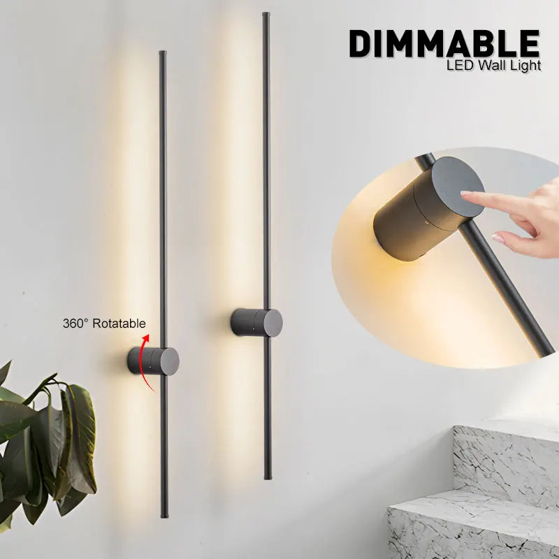 Indoor Dimmable LED Wall Lamps for Bathroom Bedroom 360° Rotatable
