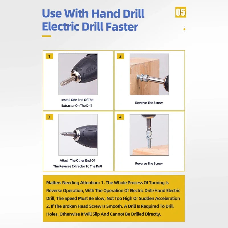 4/5/6Pcs Set Damaged Screw Extractor Center Drill Bit Set Woodworking