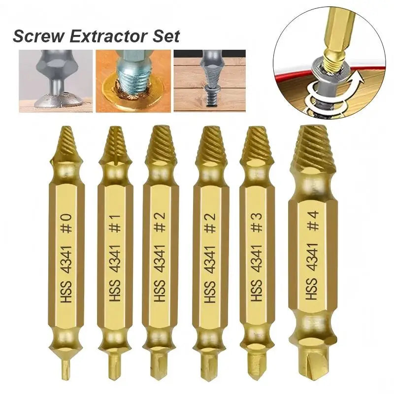 HSS Drill Bit & Screw Extractor Set — Stripped & Broken Screw Remov...