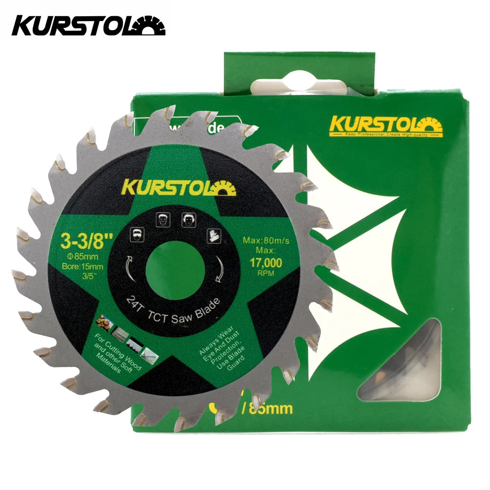 KURSTOL 5-Pack 85mm TCT Mini Circular Saw Blades – Wood & Plastic