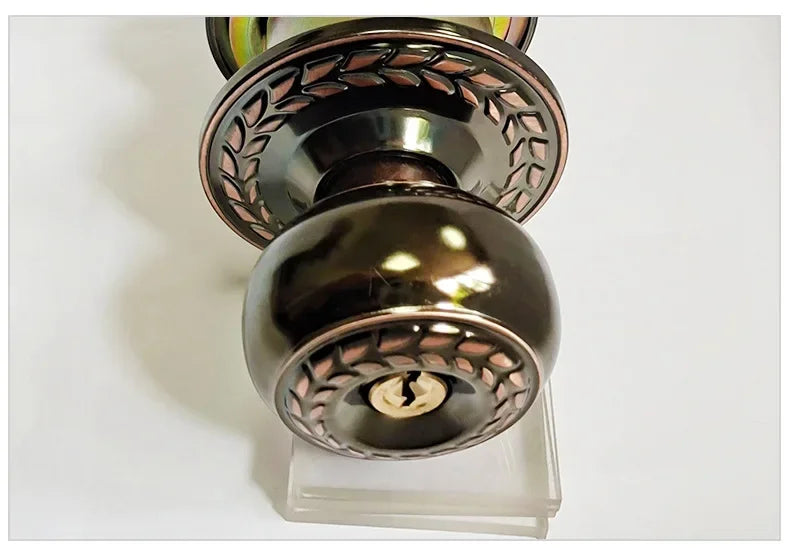 Stainless Round Door Knobs Rotation Lock Knobset Handle