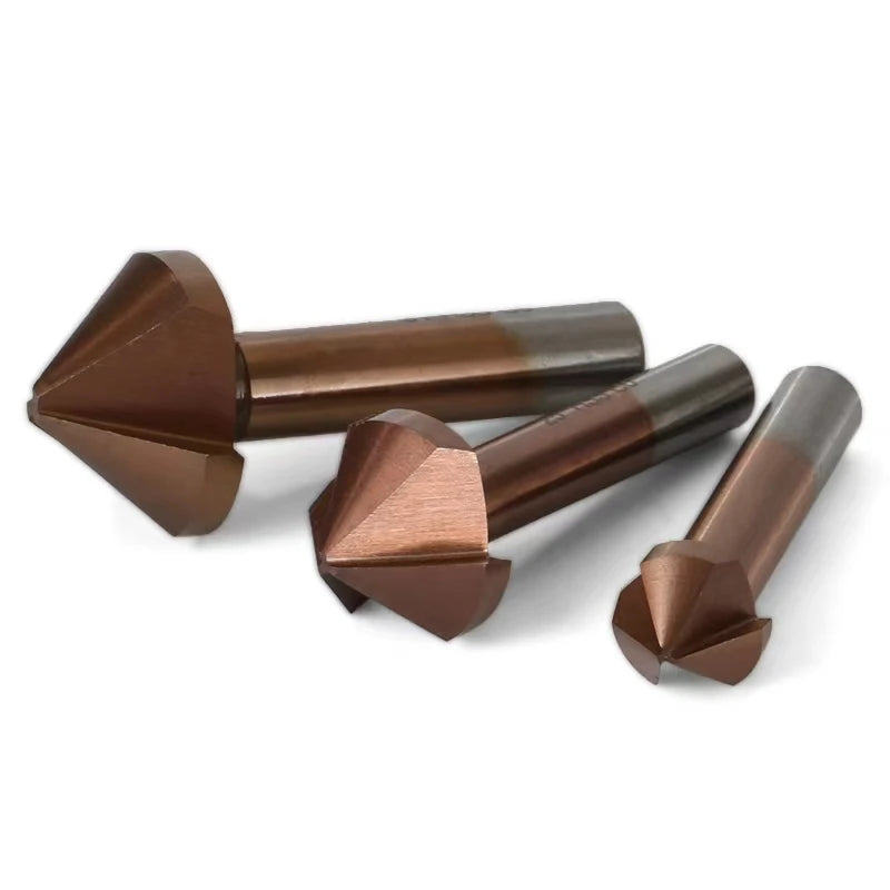 M35 Cobalt Deburring Chamfering Cutter High Speed Steel 3 Flutes 90