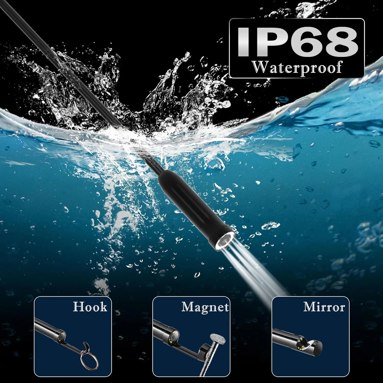 8MM 5MP Auto-Focus IP68 Waterproof Endoscope Sewer Channel Drain