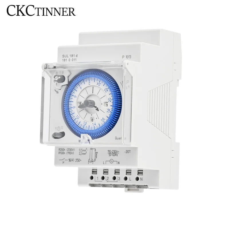 SUL181D DIN Rail 24hr Mechanical Timer Relay – AC 220V 96 Settings