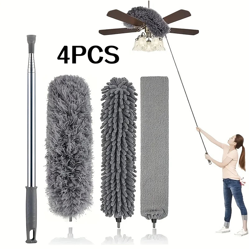 4-Pack Extendable Telescopic Feather Duster – High Ceiling & Fan