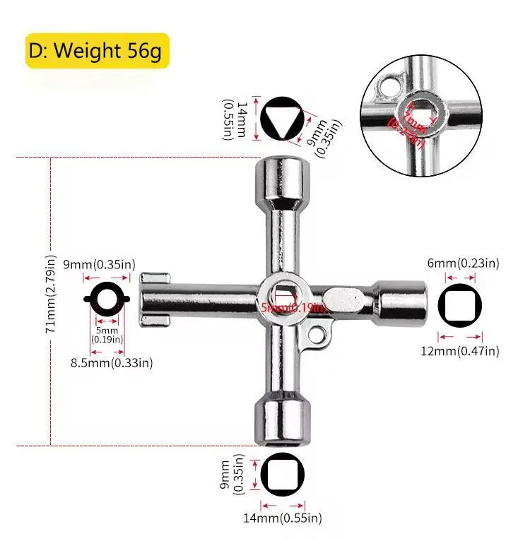 Multi Functional Elevator Key Wrench Elevator Water Meter Valve Multi