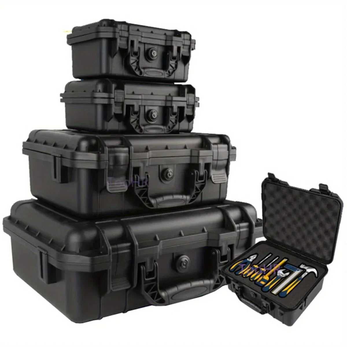 1pc Waterproof Hard Carry Case Bag Tool Case With Pre-cut Sponge