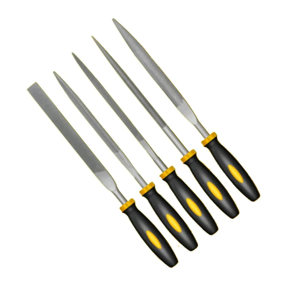 5pcs Alloy Steel File Set Precision Round Half-Round Flat Square