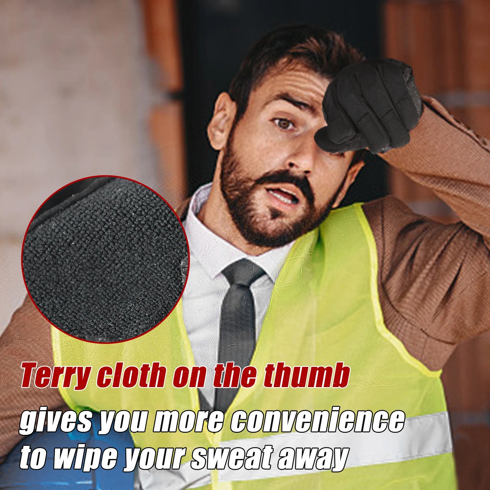HANDLANDY Tactical Gloves, Flexible Grip Work Gloves for Men