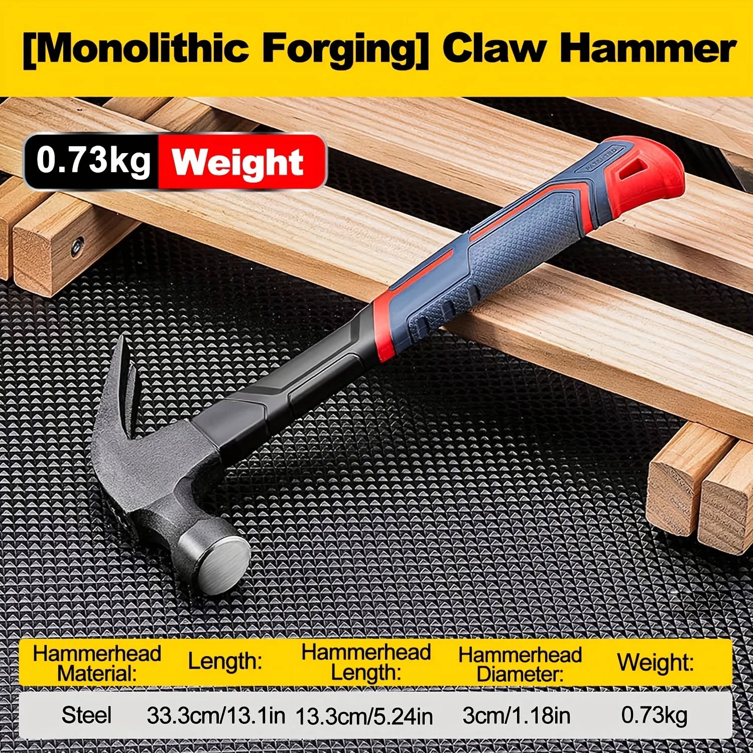 Multi-Purpose High Carbon Steel Claw Hammer with Ergonomic Handle &
