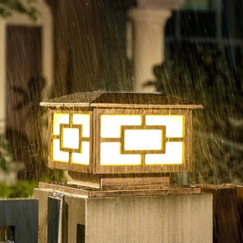 Timed LED Solar Outdoor Light Pillar Solar Lights Waterproof Thick