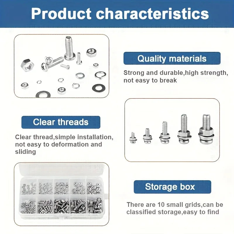 Hex Nuts and Bolt Set - 320 pieces/120 pieces
