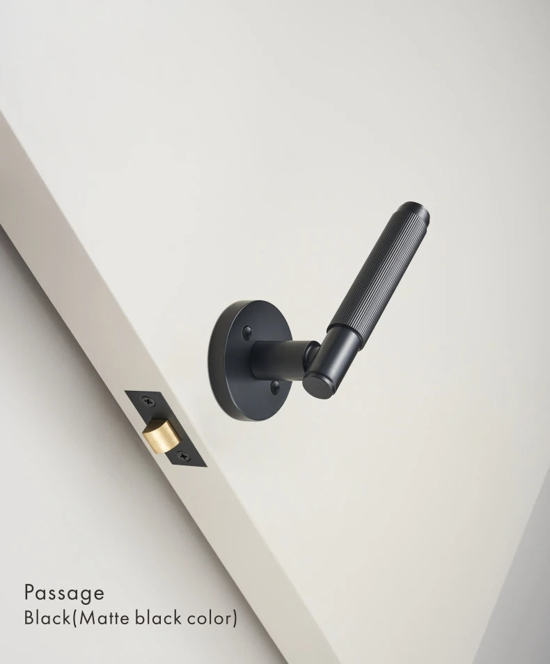DOOROOM US Standard for 2-1/8" Hole Brass Privacy Passage Lock Set
