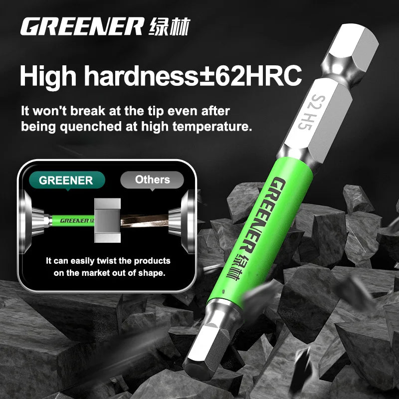 GREENERY Rainbow Hex Head Allen Wrench Screwdriver Bit Set S2