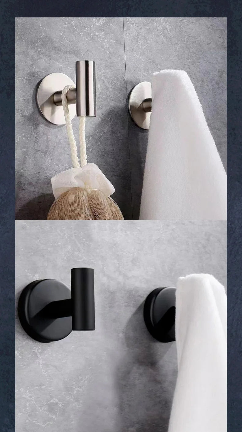 Adhesive/Screw Wall Hooks Key Coat Robe Hanger Kitchen Hardware Rack