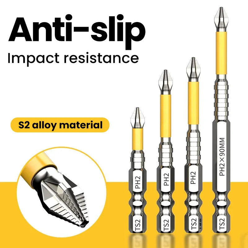 Deli 1/5pc Magnetic Batch Head Impact Strong Cross High Hardness 25...