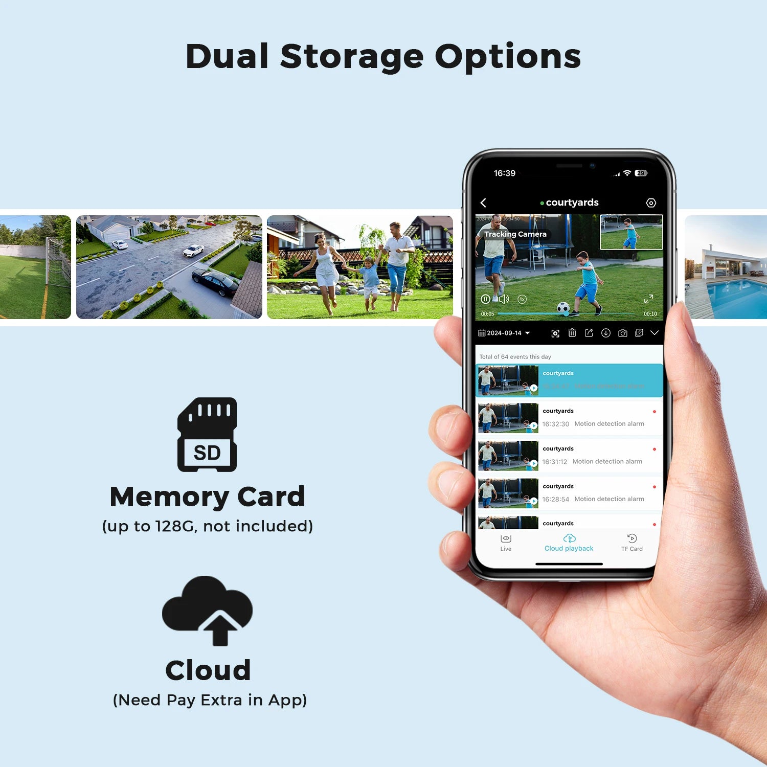Outdoor Dual Screen Security PTZ Cam, Auto Tracking Surveillance, 6K