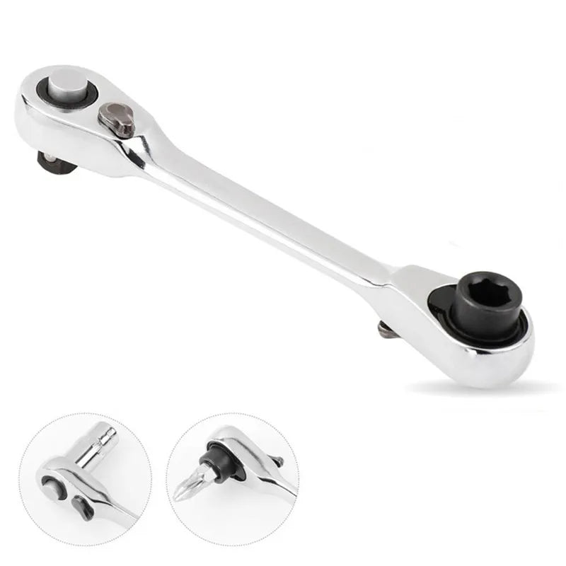 Mini treble 1/4 Ratchet Wrench Double Ended Quick Socket Ratchet