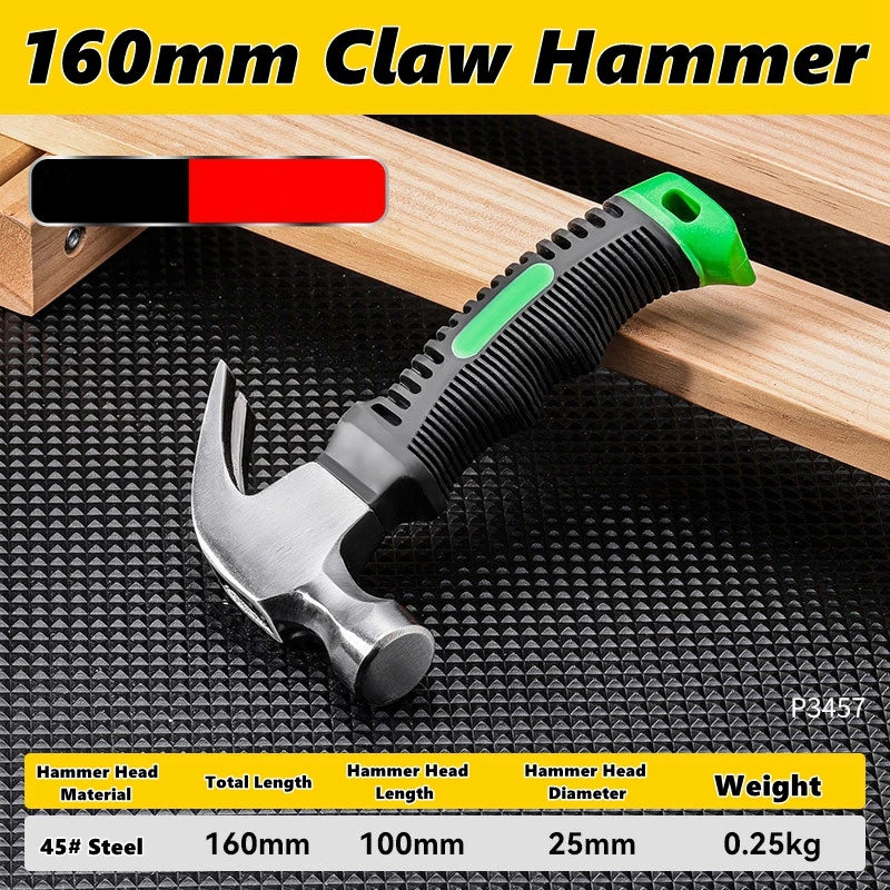 Multifunctional Claw Hammer Ramshorn Nail Hammer Engineering Handle