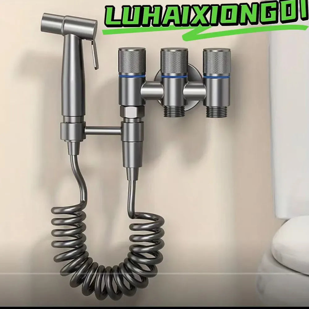 3-in-1 Wall-Mounted Stainless Steel Water Distributor with Spray Gun