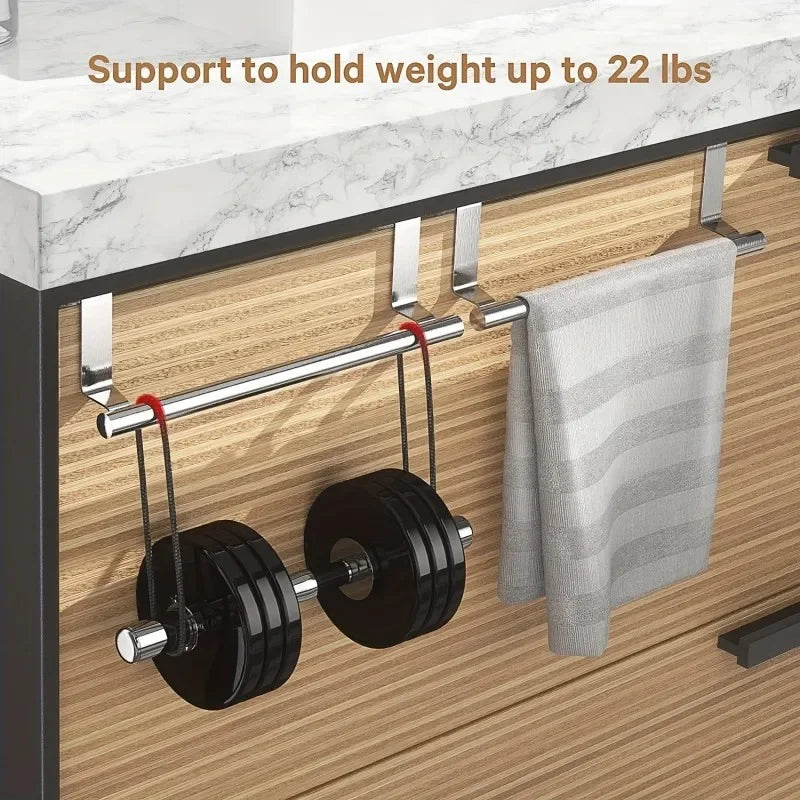 1/2p Towel Rod Steel Metal Wire Over Cabinet Towel Rack Storage
