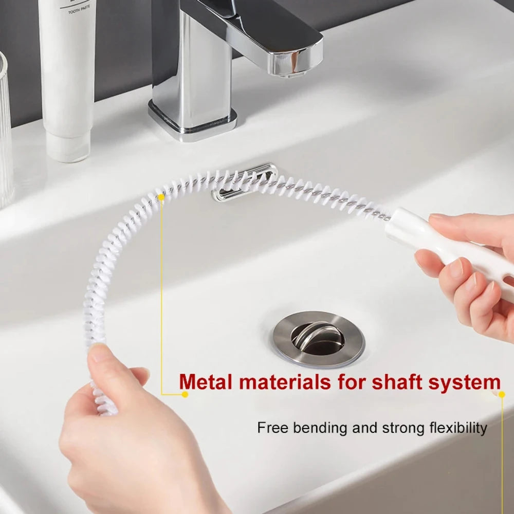 Pipe Dredging Brush Bathroom Hair Sewer Sink Cleaning Brush Drain