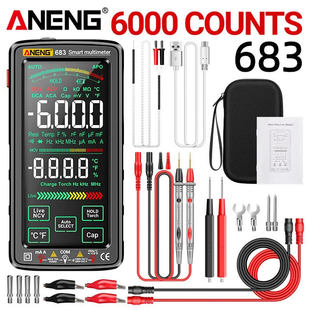 ANENG 683 Smart Multimeter Rechargeable High-end Touch 6000 Counts
