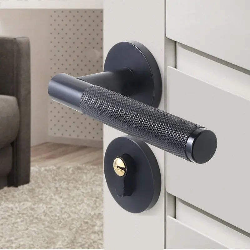 Silent Split Door Lock Privacy Door Handle Lever Bedroom Bathroom