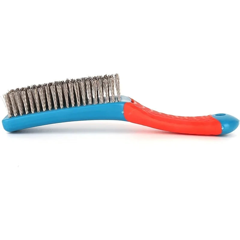 Heavy Duty Stainless Steel Wire Brush with Comfortable Plastic Handle