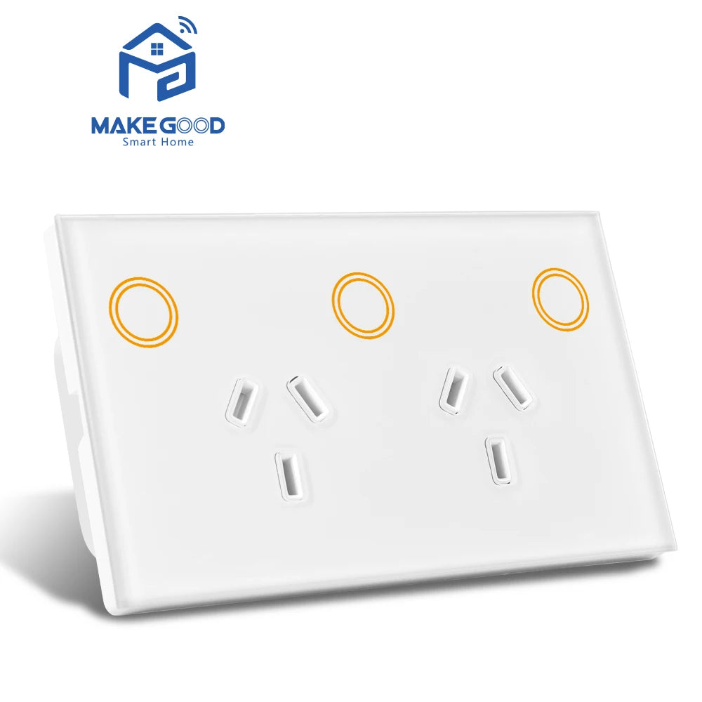 WIFI MakeGood AU Standard Wifi 2.4G 2400W Tempered Glass Panel Tuya