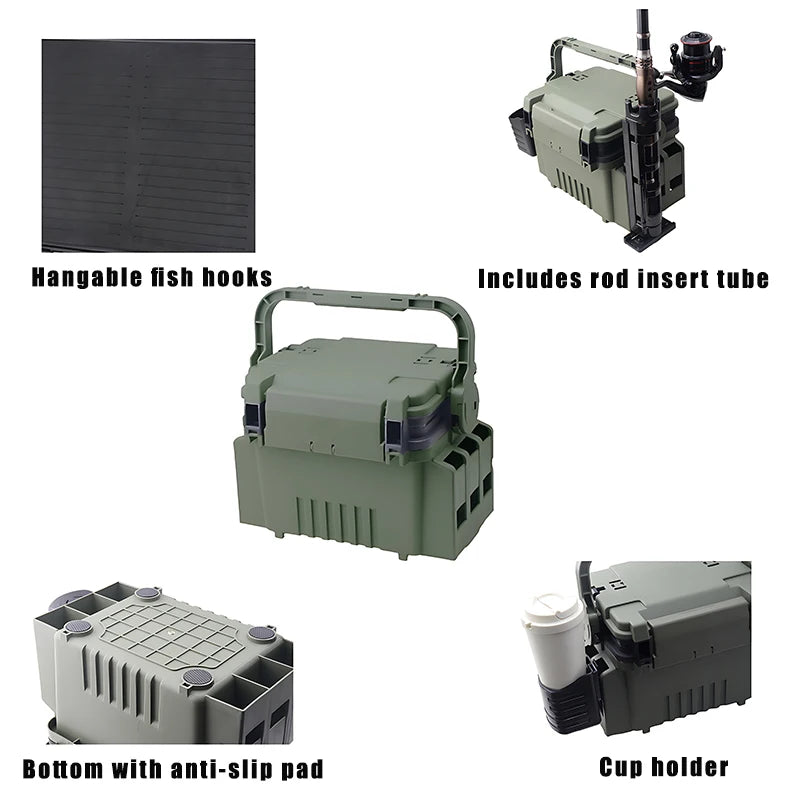 Large Fishing Box Organizer Multi-function Lure Live Fish Bucket