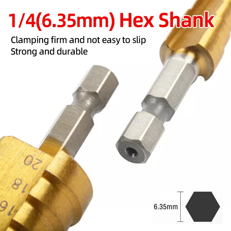 Step Drill Bit Saw Drill Bit Set Titanium 4-12 4-20 4-32mm Wood Metal