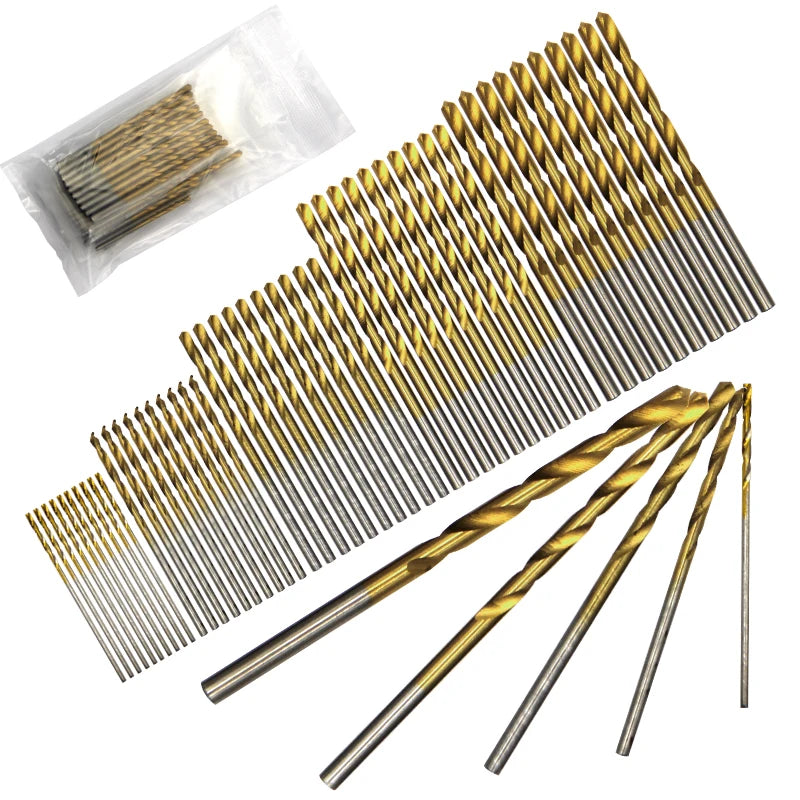 50-Piece Titanium Coated Twist Drill Set — 1mm to 3mm S - View 1