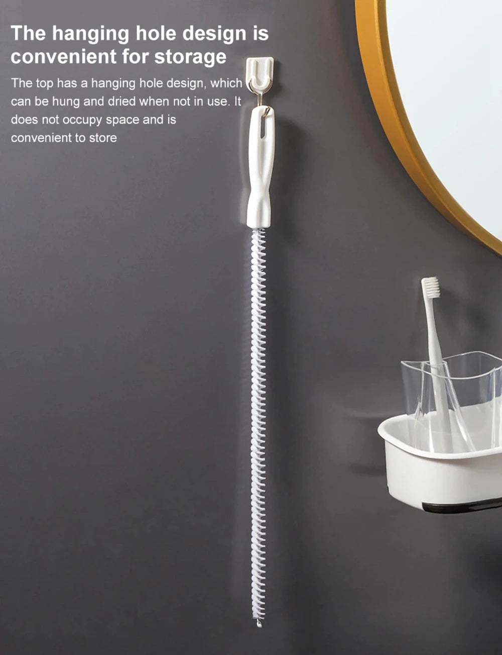 Pipe Dredging Brush Bathroom Hair Sewer Sink Cleaning Brush Drain