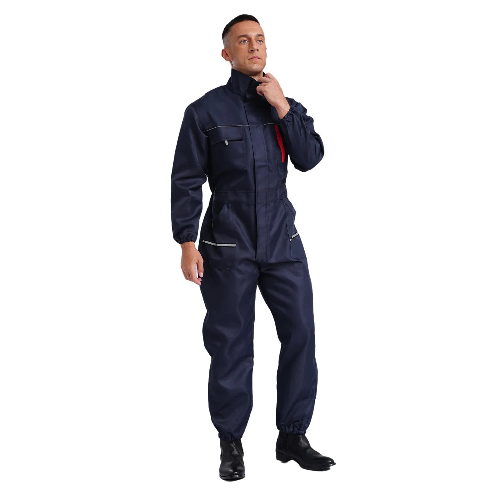 Men Women Resistant Work Coveralls Long Sleeve Multi-pockets Jumpsuit