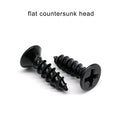 Black Steel Small Phillips Flat Head Self-Tapping Screws M1–M3.5 – 100-Piece Set