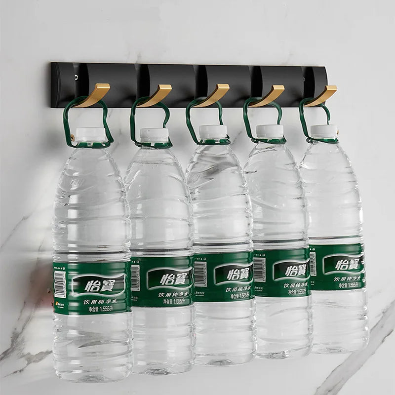 Black Golden Folding Robe Hooks Towel Hanger Nail Free Installation