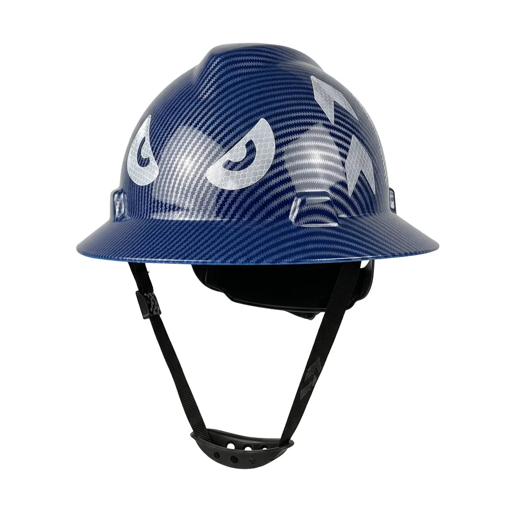 Full Brim Safety Helmet with Reflective Stickers – CE Certified Hard Hat